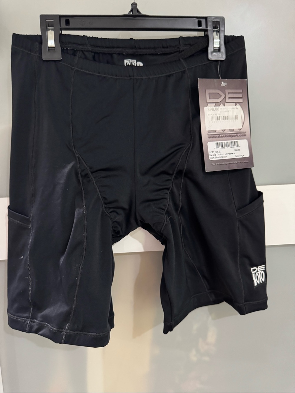 DESOTO Black Athletic Cycling Shorts with Side Pockets